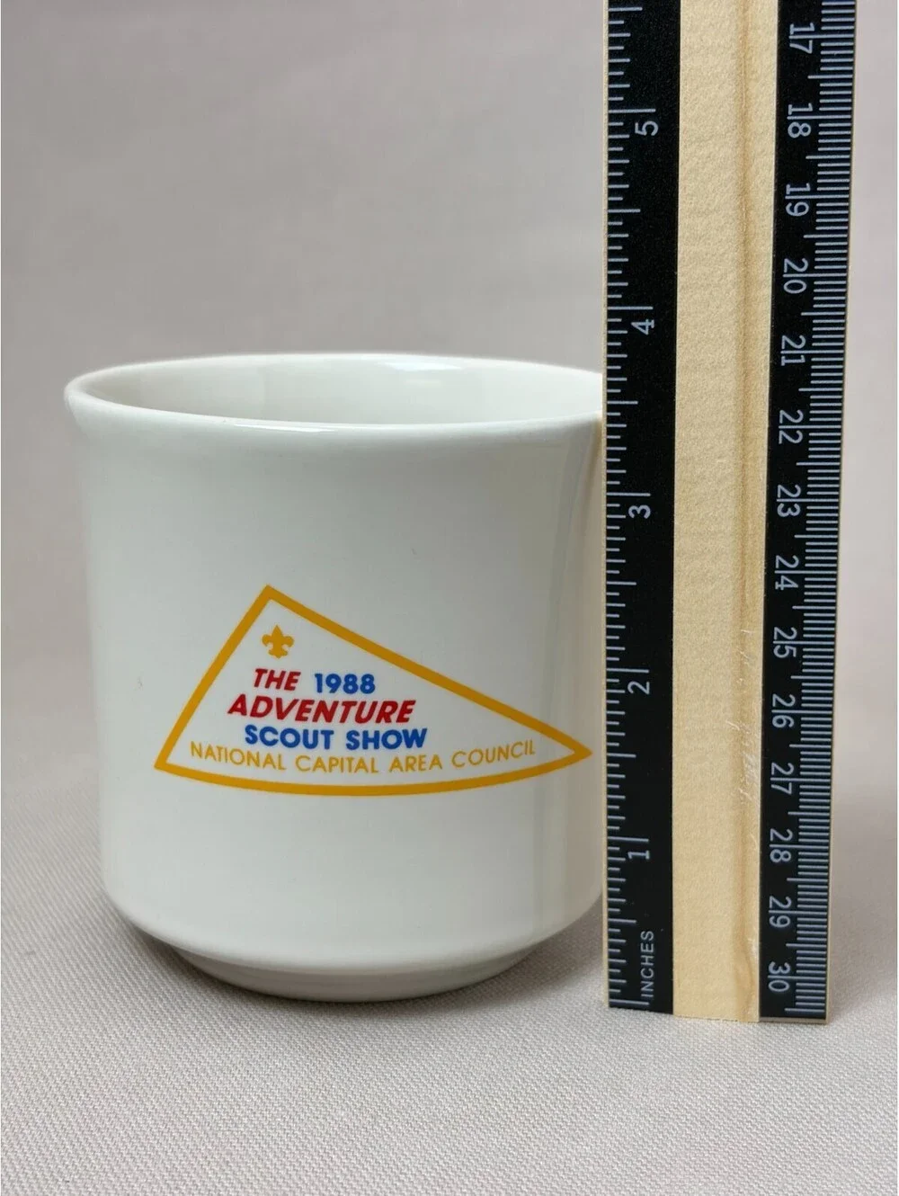 Vintage 1988 Boy Scouts BSA Adventure Scout Show Ceramic Coffee Mug Cup 8 oz